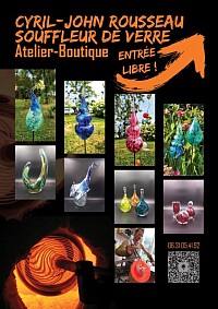 Panneau de l'atelier-boutique CJ Rousseau Glass Design