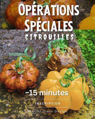Opération fête d'Halloween et la Toussaint - citrouille en verre soufflé Cyril-John Rousseau